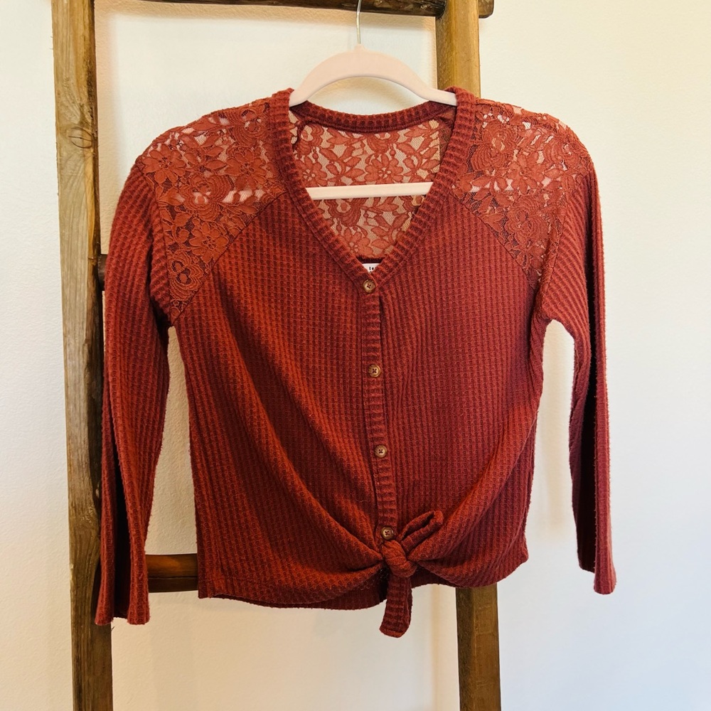 Ten Sixty Sherman Girls Maroon Sweater